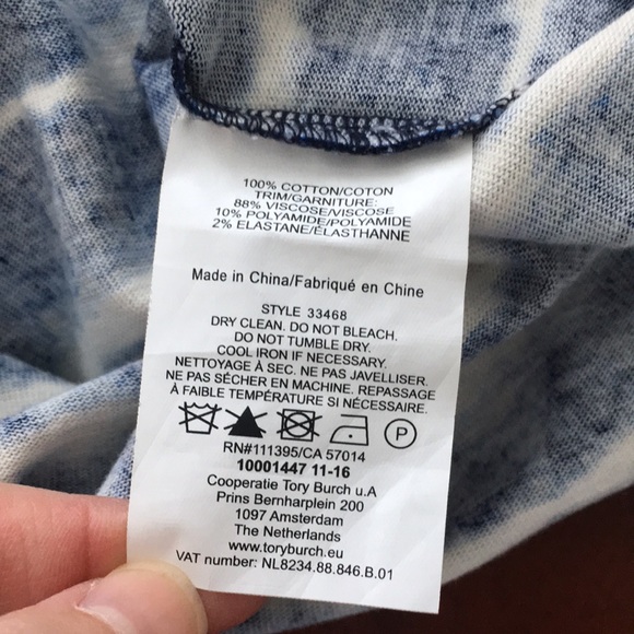 Tory Burch ziggy blue and white tie dye mini dress S - Picture 6 of 12